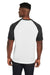 Team 365 TT62 Mens Zone Colorblock Moisture Wicking Short Sleeve Crewneck T-Shirt White/Heather Black Model Back