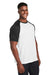 Team 365 TT62 Mens Zone Colorblock Moisture Wicking Short Sleeve Crewneck T-Shirt White/Heather Black Model 3q