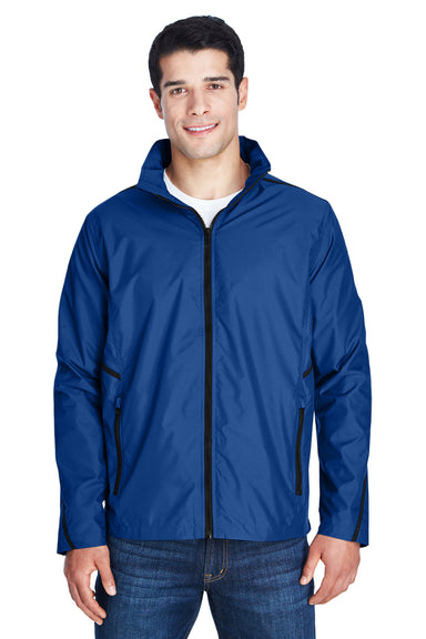 Team 365 TT70 Mens Conquest Wind & Water Resistant Full Zip Hooded Jacket Royal Blue Model Front