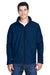 Team 365 TT70 Mens Conquest Wind & Water Resistant Full Zip Hooded Jacket Dark Navy Blue Model Front