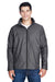 Team 365 TT70 Mens Conquest Wind & Water Resistant Full Zip Hooded Jacket Graphite Grey Model Front