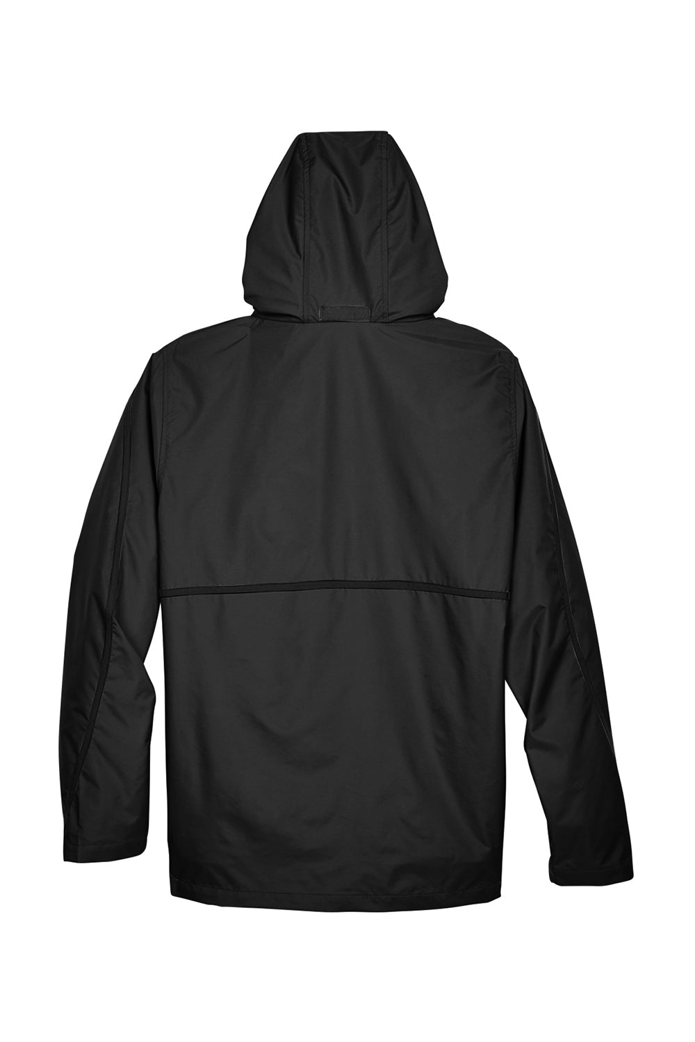 Team 365 TT70 Mens Conquest Wind & Water Resistant Full Zip Hooded Jacket Black Flat Back