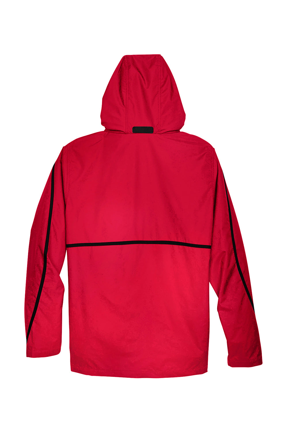 Team 365 TT70 Mens Conquest Wind & Water Resistant Full Zip Hooded Jacket Red Flat Back