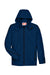 Team 365 TT70 Mens Conquest Wind & Water Resistant Full Zip Hooded Jacket Dark Navy Blue Flat Front