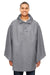 Team 365 TT71 Mens Zone Protect Water Resistant Hooded Packable Hooded Poncho Graphite Grey Model Front