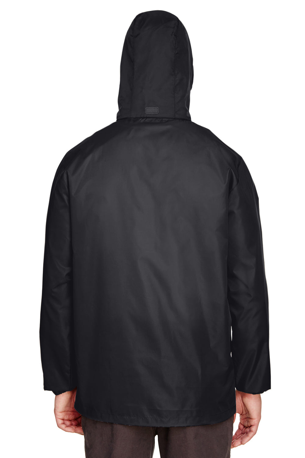 Team 365 TT73 Mens Zone Protect Water Resistant Full Zip Hooded Jacket Black Model Back