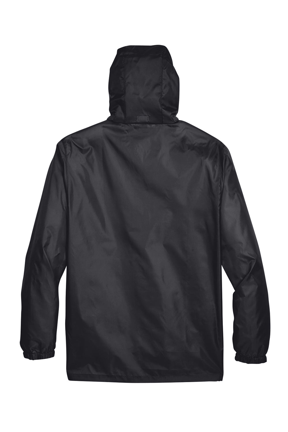 Team 365 TT73 Mens Zone Protect Water Resistant Full Zip Hooded Jacket Black Flat Back