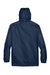 Team 365 TT73 Mens Zone Protect Water Resistant Full Zip Hooded Jacket Dark Navy Blue Flat Back