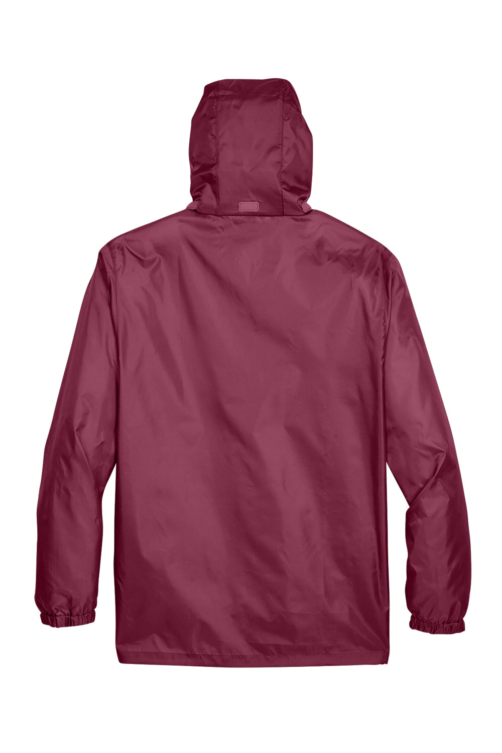 Team 365 TT73 Mens Zone Protect Water Resistant Full Zip Hooded Jacket Maroon Flat Back