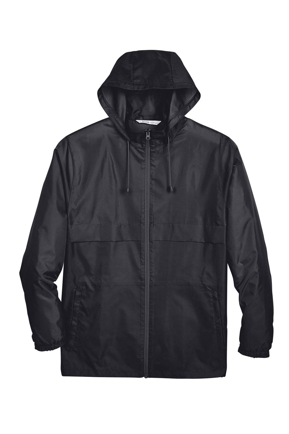 Team 365 TT73 Mens Zone Protect Water Resistant Full Zip Hooded Jacket Black Flat Front