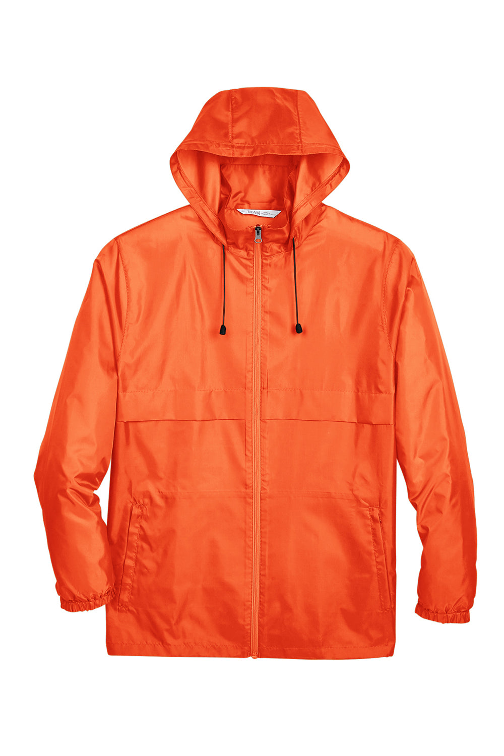 Team 365 TT73 Mens Zone Protect Water Resistant Full Zip Hooded Jacket Orange Flat Front