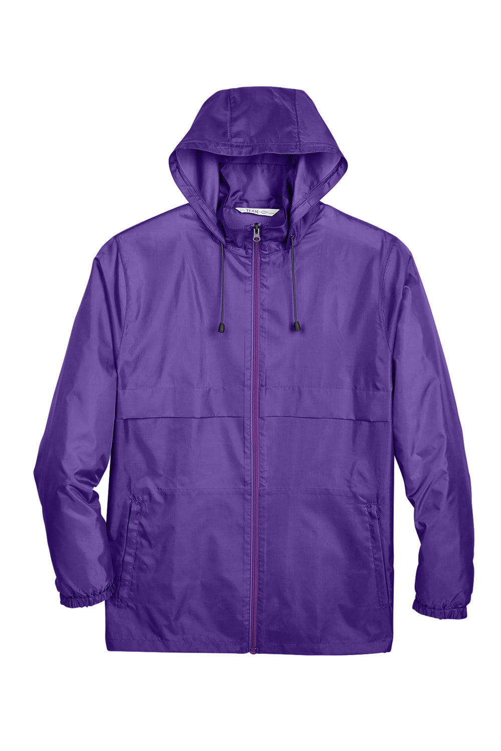 Team 365 TT73 Mens Zone Protect Water Resistant Full Zip Hooded Jacket Purple Flat Front