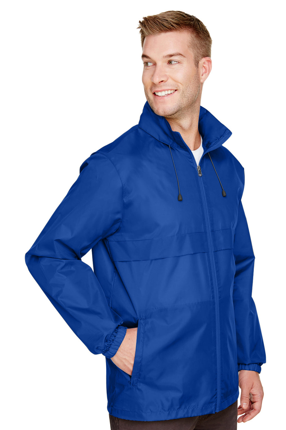 Team 365 TT73 Mens Zone Protect Water Resistant Full Zip Hooded Jacket Royal Blue Model 3q