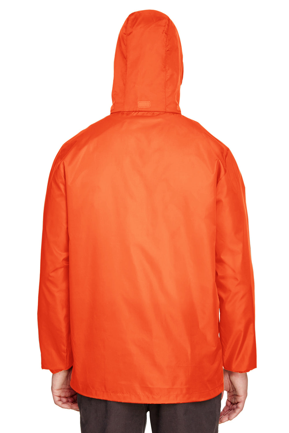 Team 365 TT73 Mens Zone Protect Water Resistant Full Zip Hooded Jacket Orange Model Back