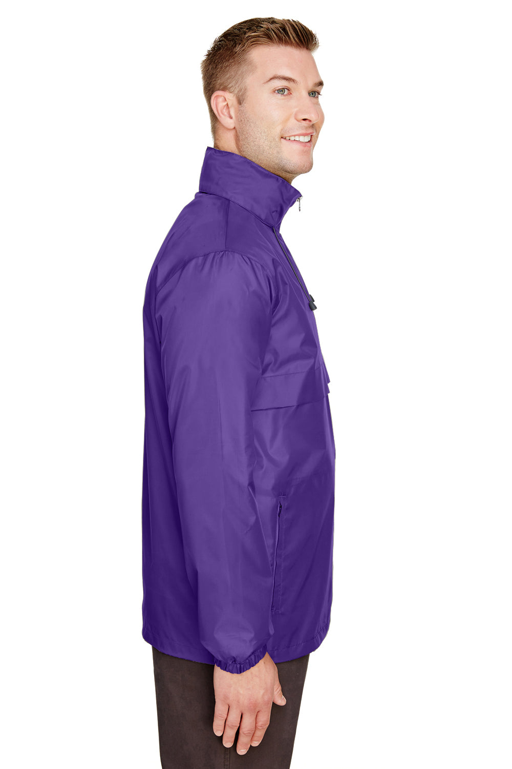 Team 365 TT73 Mens Zone Protect Water Resistant Full Zip Hooded Jacket Purple Model Side