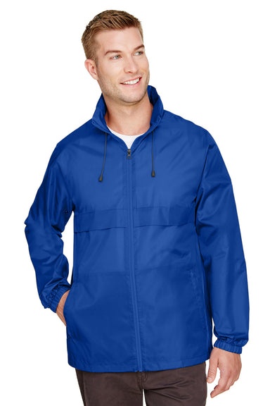 Team 365 TT73 Mens Zone Protect Water Resistant Full Zip Hooded Jacket Royal Blue Model Front