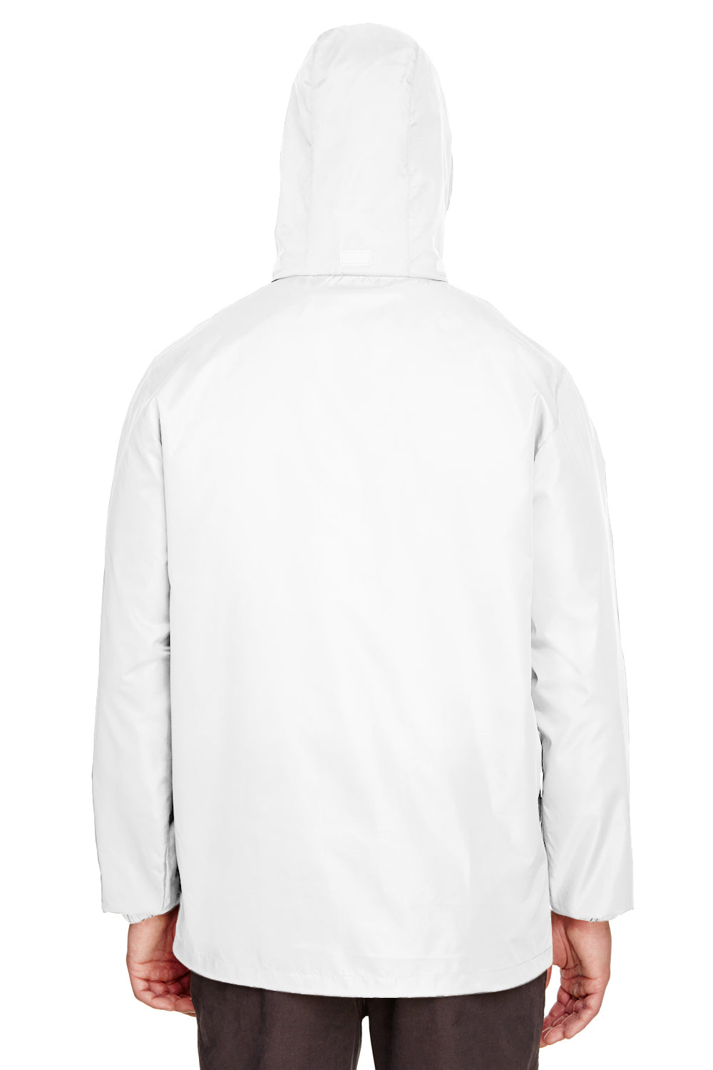 Team 365 TT73 Mens Zone Protect Water Resistant Full Zip Hooded Jacket White Model Back