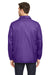 Team 365 TT75 Mens Zone Protect Water Resistant Snap Down Coaches Jacket Purple Model Back