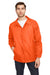 Team 365 TT75 Mens Zone Protect Water Resistant Snap Down Coaches Jacket Orange Model Front