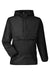 Team 365 TT77 Mens Zone Protect Water Resistant Hooded Packable Hooded 1/4 Zip Anorak Jacket Black Flat Front