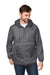 Team 365 TT77 Mens Zone Protect Water Resistant Hooded Packable Hooded 1/4 Zip Anorak Jacket Graphite Grey Model Front