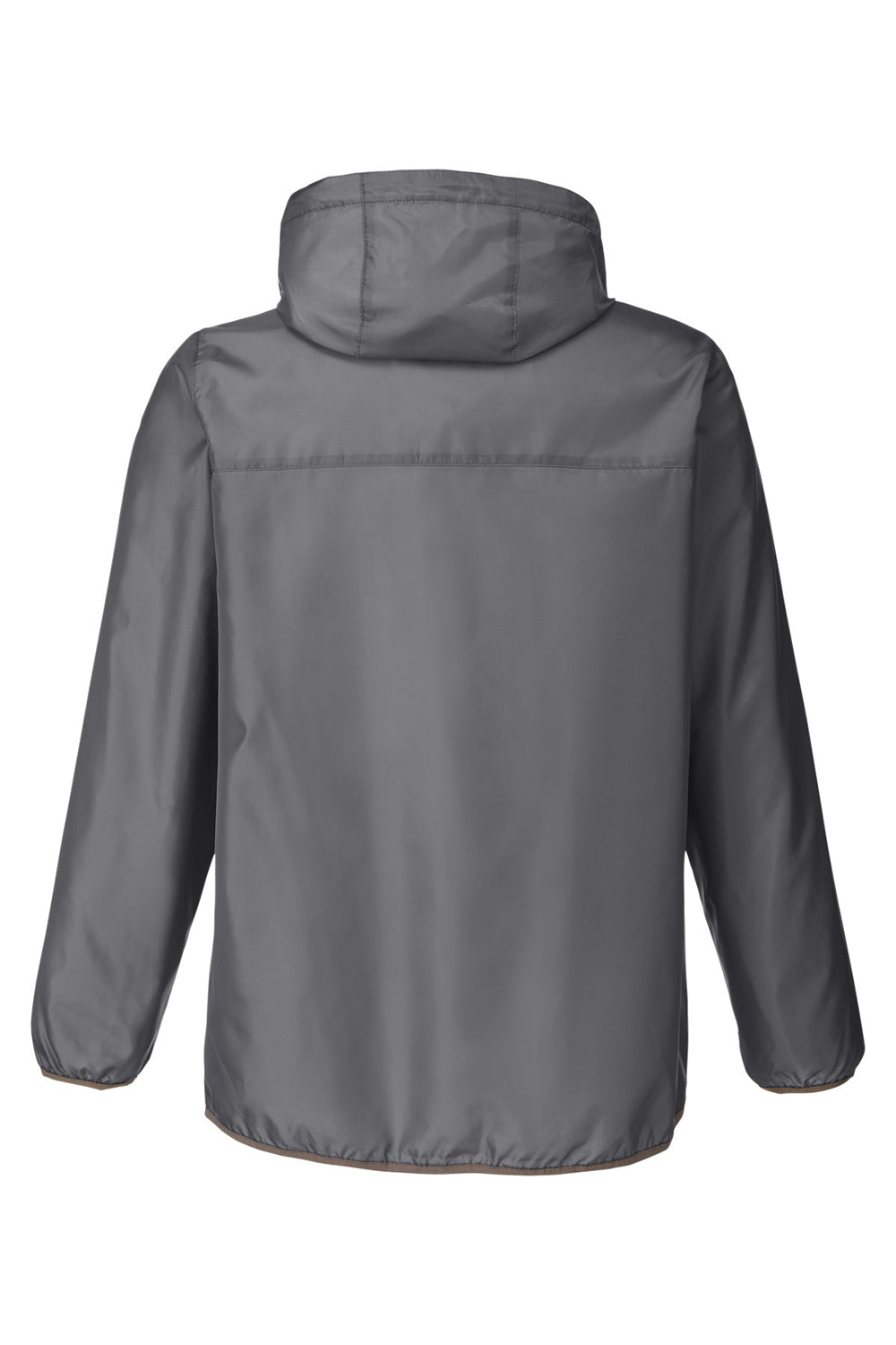 Team 365 TT77 Mens Zone Protect Water Resistant Hooded Packable Hooded 1/4 Zip Anorak Jacket Graphite Grey Flat Back