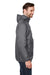 Team 365 TT77 Mens Zone Protect Water Resistant Hooded Packable Hooded 1/4 Zip Anorak Jacket Graphite Grey Model Side