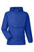 Team 365 TT77 Mens Zone Protect Water Resistant Hooded Packable Hooded 1/4 Zip Anorak Jacket Royal Blue Flat Front