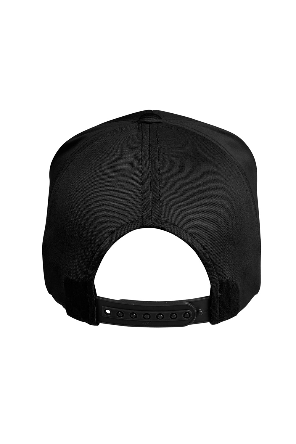 Team 365 TT801 Mens Zone Performance Moisture Wicking Snapback Hat Black Flat Back