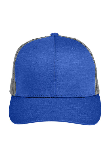 Team 365 TT802 Mens Zone Sonic Moisture Wicking Snapback Hat Heather Royal Blue/Graphite Grey Flat Front