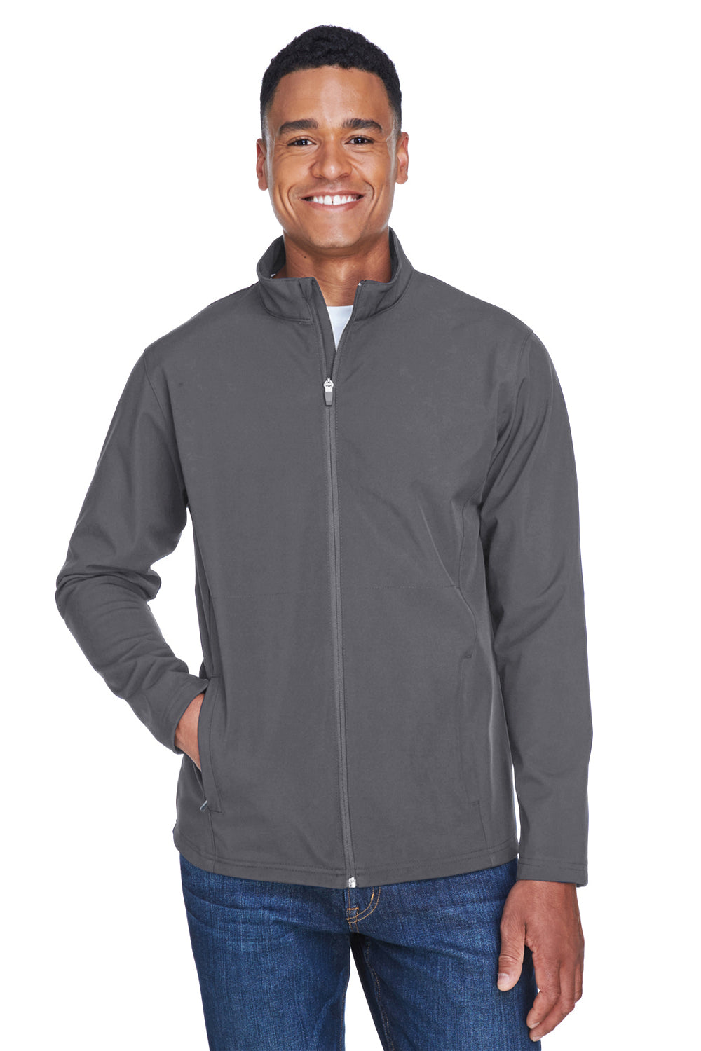 Team 365 TT80 Mens Leader Windproof & Waterproof Full Zip Jacket Graphite Grey Model Front