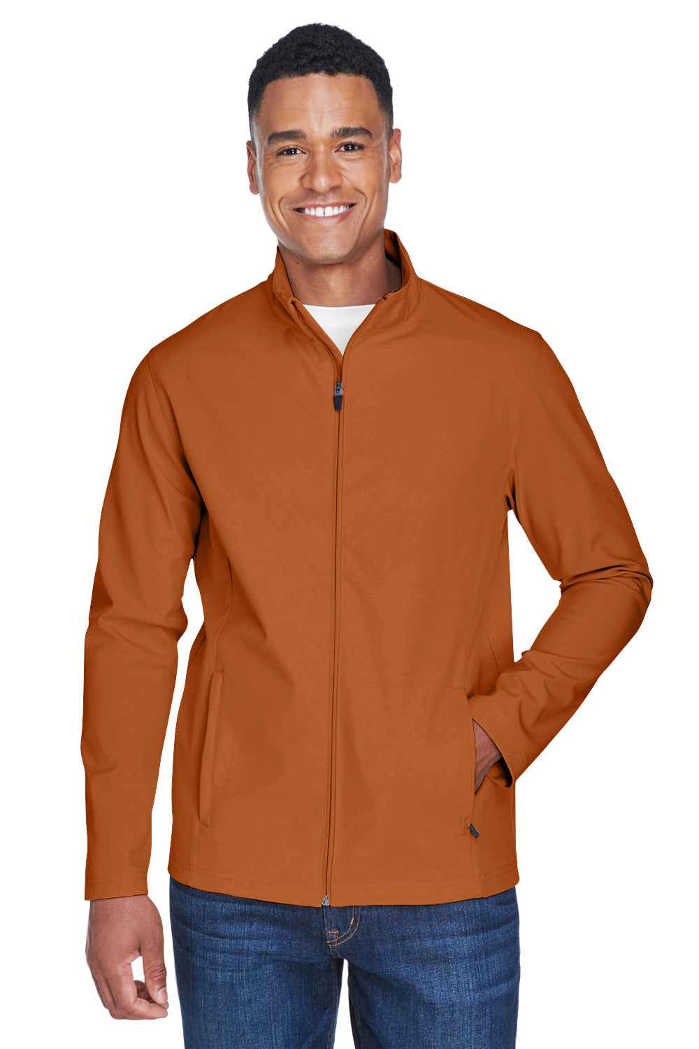 Team 365 TT80 Mens Leader Windproof & Waterproof Full Zip Jacket Burnt Orange Model Front