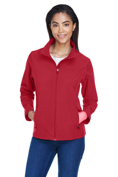 Team 365 TT80W Womens Leader Windproof & Waterproof Full Zip Jacket Scarlet Red Model Front