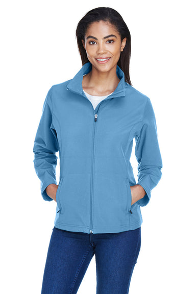 Team 365 TT80W Womens Leader Windproof & Waterproof Full Zip Jacket Light Blue Model Front