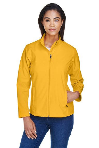 Team 365 TT80W Womens Leader Windproof & Waterproof Full Zip Jacket Athletic Gold Model Front