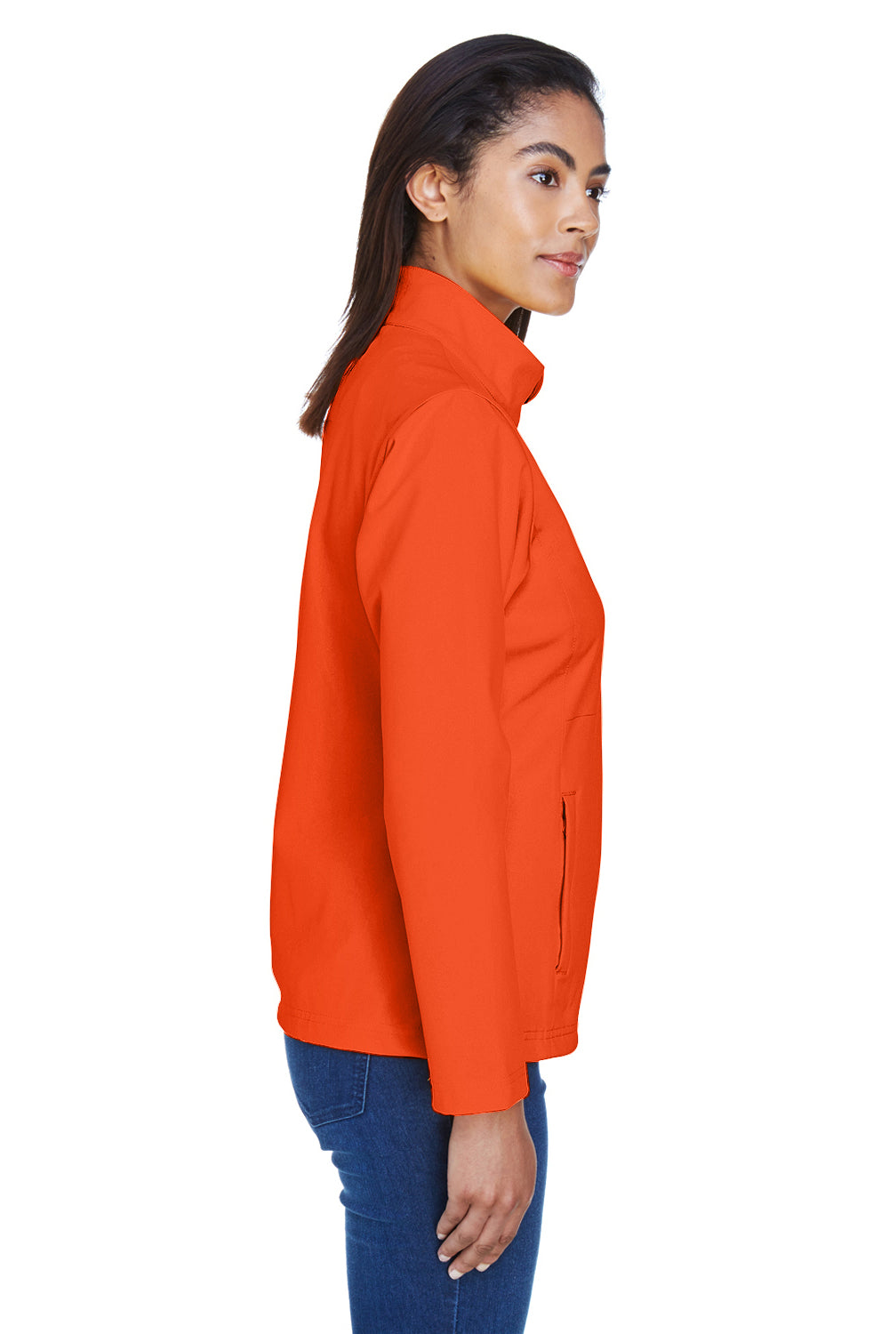 Team 365 TT80W Womens Leader Windproof & Waterproof Full Zip Jacket Orange Model Side