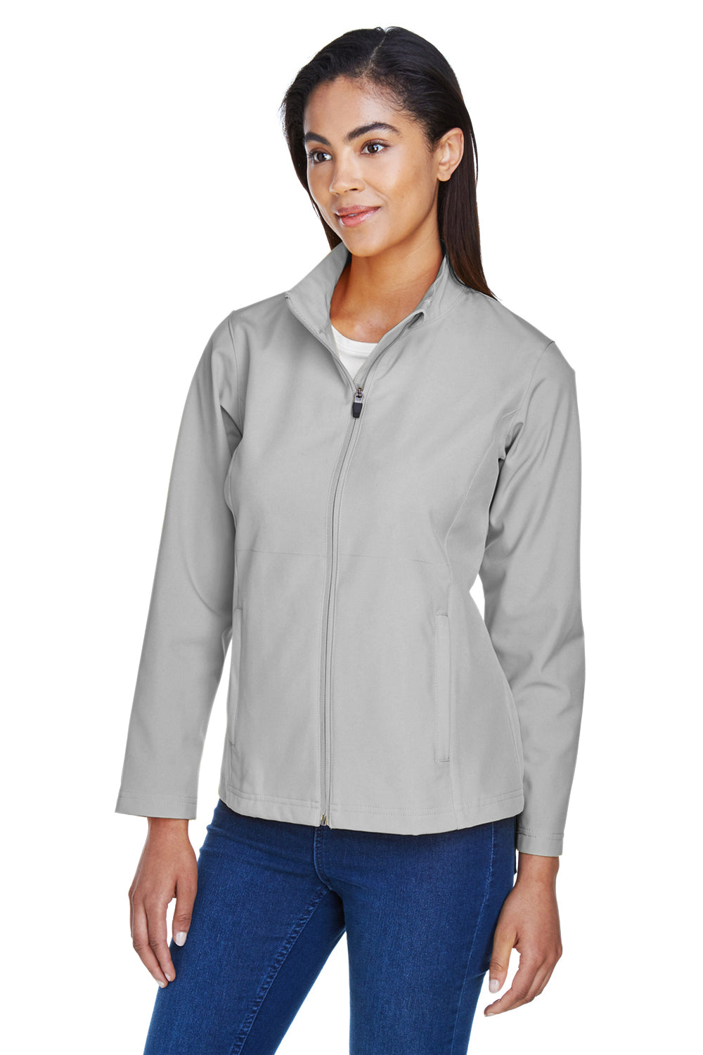 Team 365 TT80W Womens Leader Windproof & Waterproof Full Zip Jacket Silver Grey Model 3q