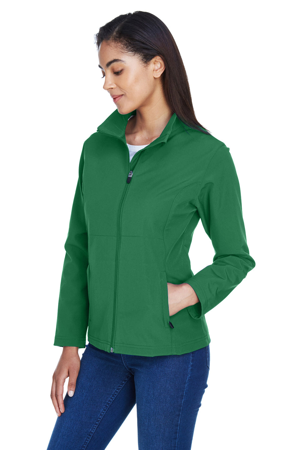 Team 365 TT80W Womens Leader Windproof & Waterproof Full Zip Jacket Dark Green Model 3q