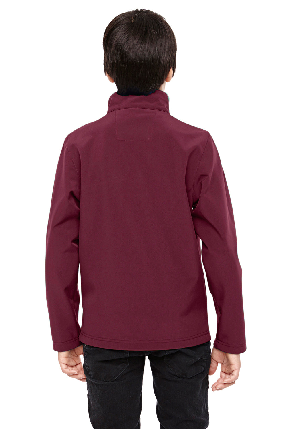 Team 365 TT80Y Youth Leader Windproof & Waterproof Full Zip Jacket Maroon Model Back