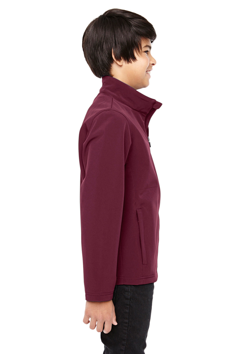 Team 365 TT80Y Youth Leader Windproof & Waterproof Full Zip Jacket Maroon Model Side