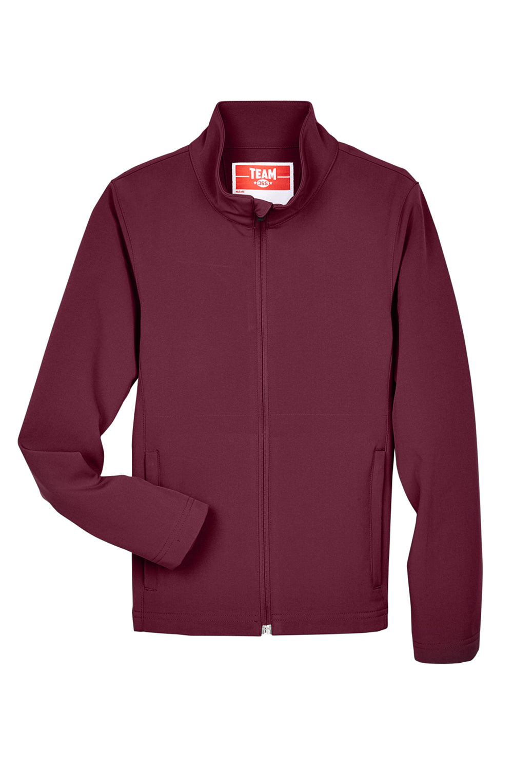 Team 365 TT80Y Youth Leader Windproof & Waterproof Full Zip Jacket Maroon Flat Front