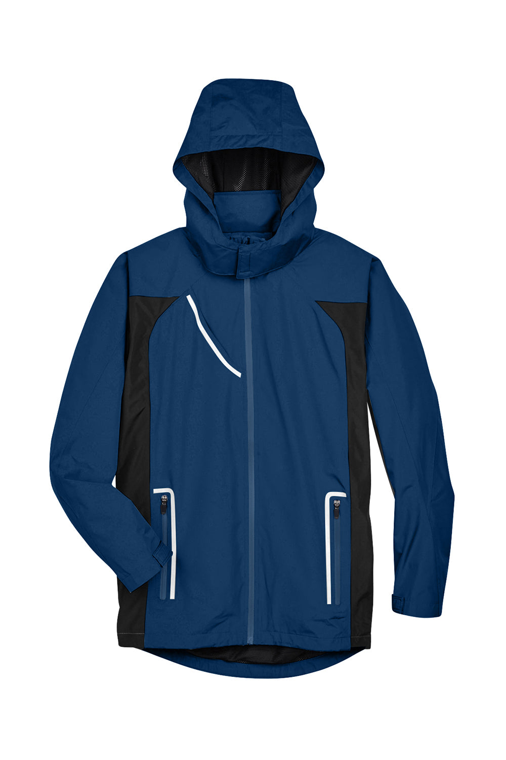 Team 365 TT86 Mens Dominator Waterproof Full Zip Hooded Jacket Dark Navy Blue Flat Front