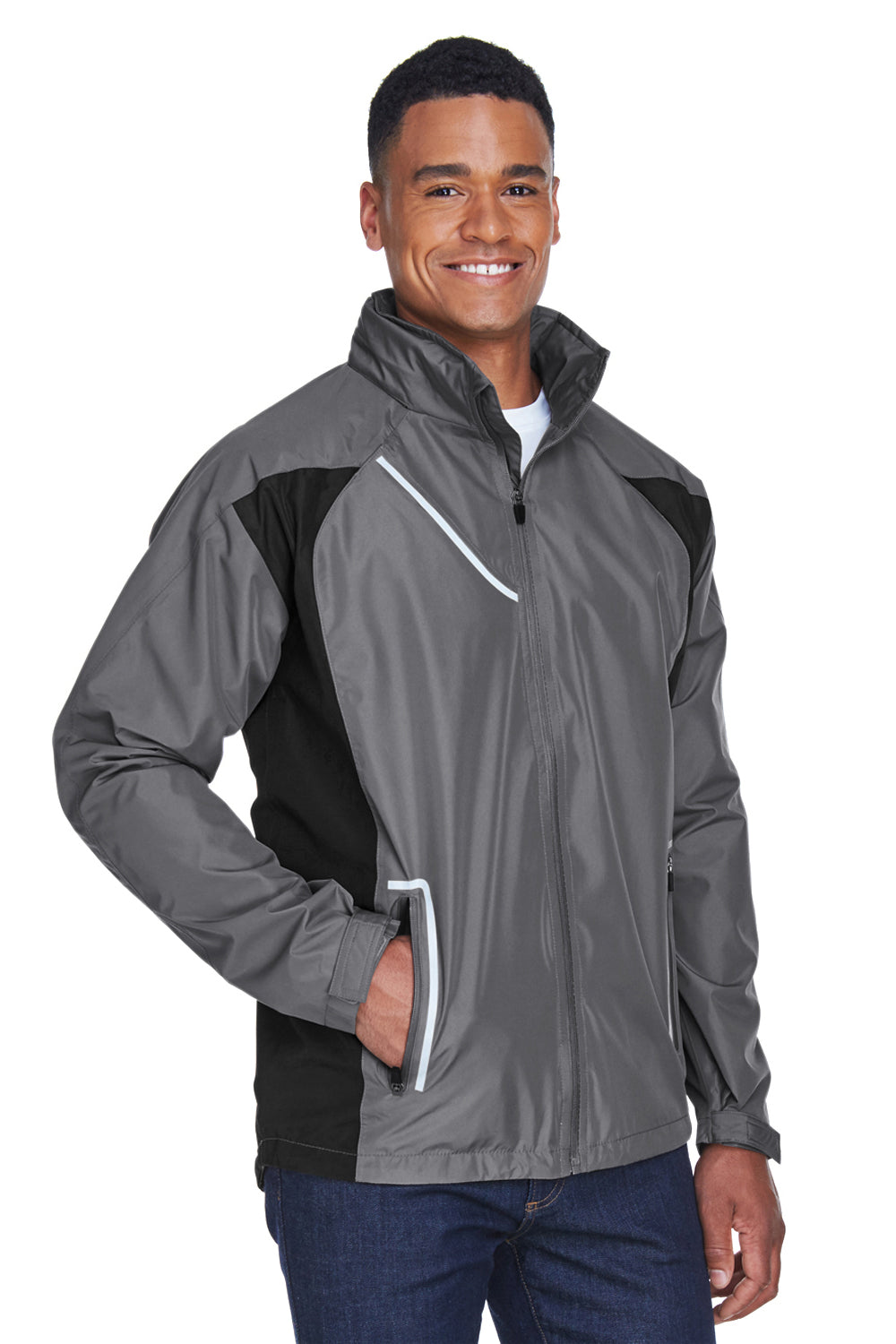 Team 365 TT86 Mens Dominator Waterproof Full Zip Hooded Jacket Graphite Grey Model 3q