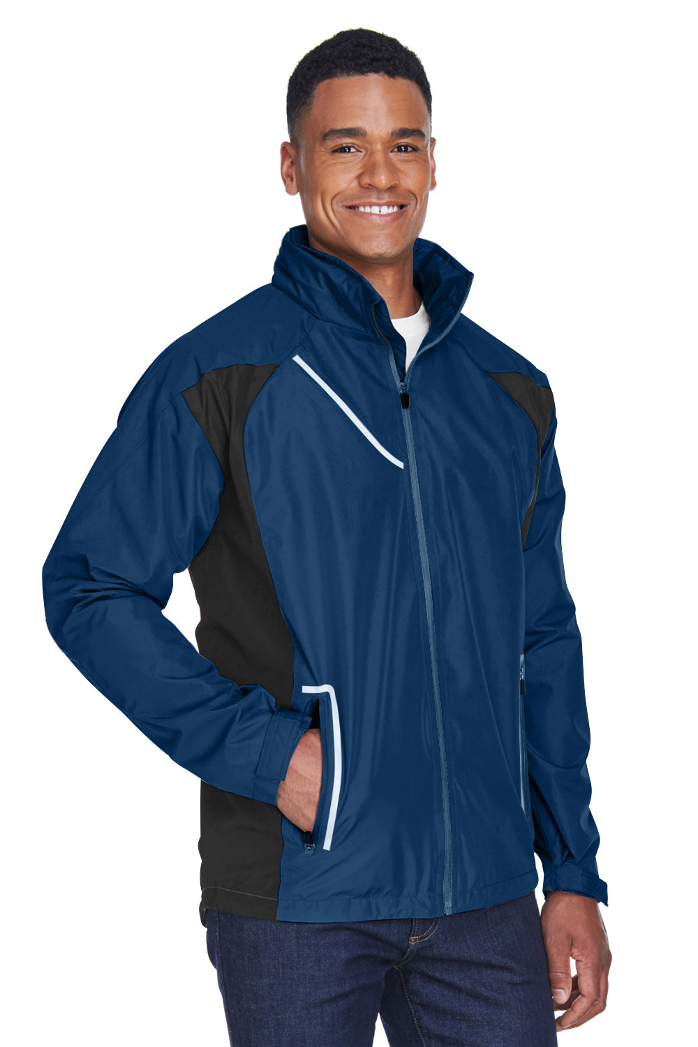 Team 365 TT86 Mens Dominator Waterproof Full Zip Hooded Jacket Dark Navy Blue Model 3q