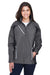 Team 365 TT86W Womens Dominator Waterproof Full Zip Hooded Jacket Graphite Grey Model Front