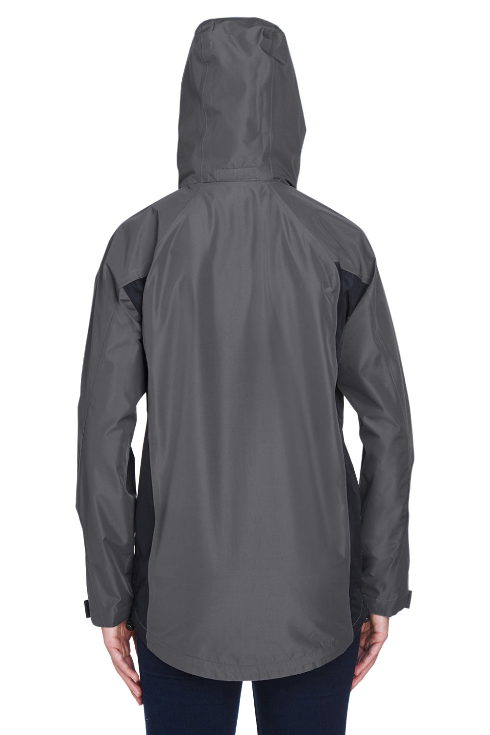 Team 365 TT86W Womens Dominator Waterproof Full Zip Hooded Jacket Graphite Grey Model Back