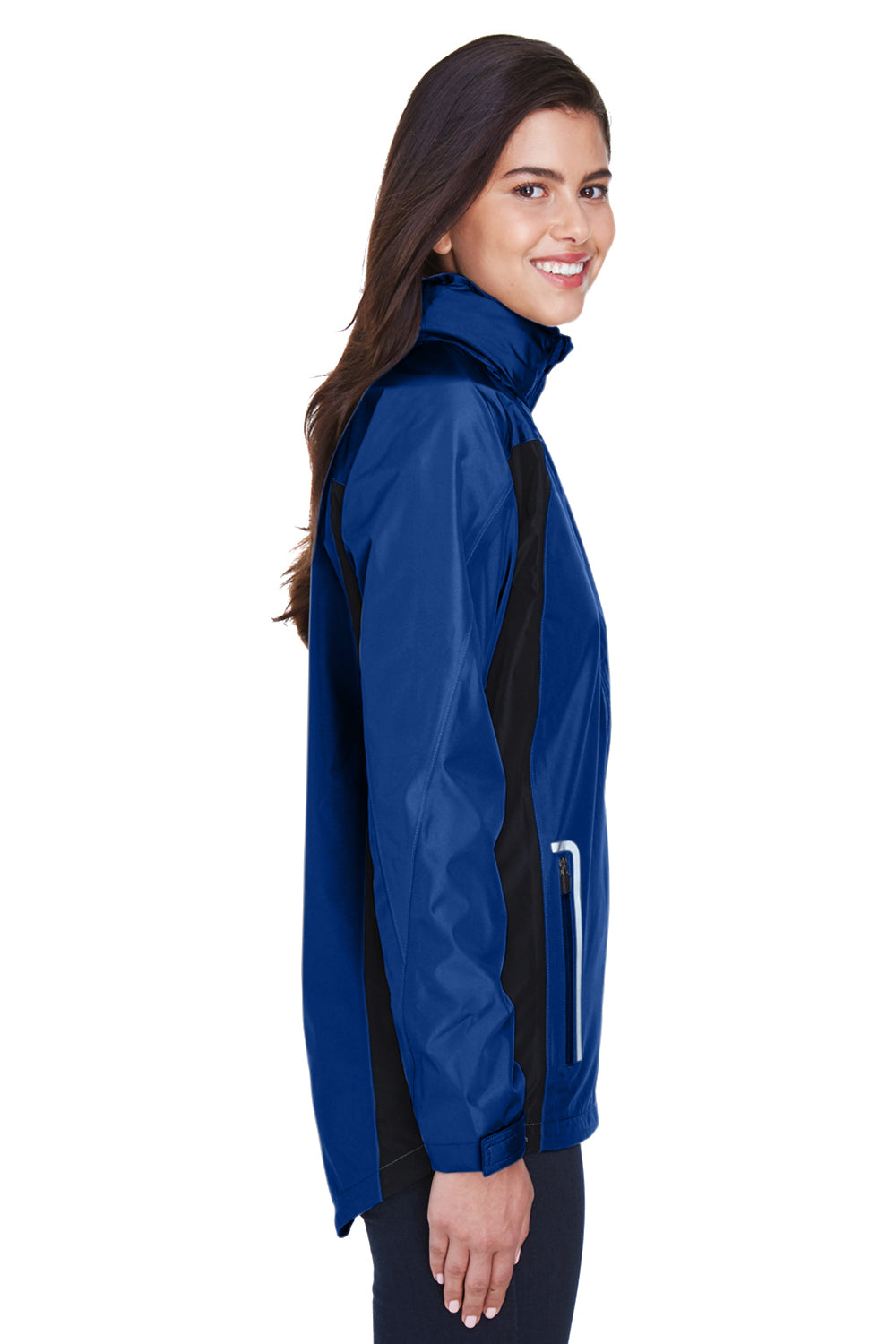 Team 365 TT86W Womens Dominator Waterproof Full Zip Hooded Jacket Royal Blue Model Side