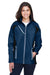 Team 365 TT86W Womens Dominator Waterproof Full Zip Hooded Jacket Dark Navy Blue Model Front