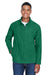 Team 365 TT90 Mens Campus Pill Resistant Microfleece Full Zip Jacket Kelly Green Model Front