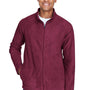 Team 365 Mens Campus Pill Resistant Microfleece Full Zip Jacket - Maroon